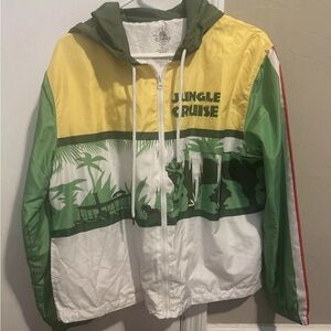 Disney Jungle Cruise Windbreaker Hooded Jacket Adult large Lightweight Elephant